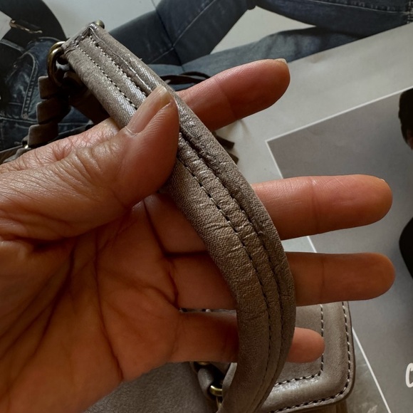 New - Ann Taylor Taupe real suede Leather Shoulder Bag - Picture 8 of 10